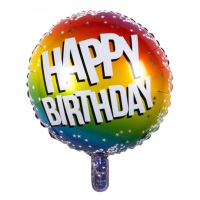 Folieballon Happy Birthday Sterretjes Rainbow (45cm)