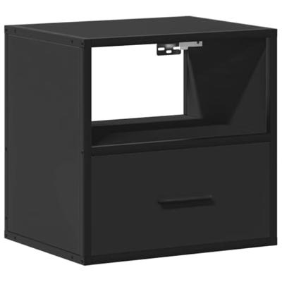 Nachtkastjes wandgemonteerd 2 st 40x31x39,5 cm zwart