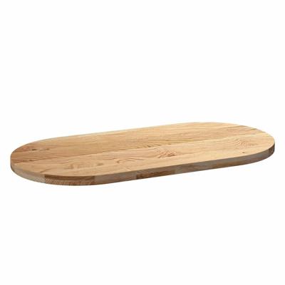 Tafelblad 140x60x2 cm ovaal massief eikenhout