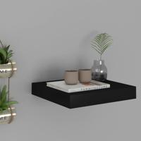 Wandschap zwevend 23x23,5x3,8 cm MDF zwart - thumbnail