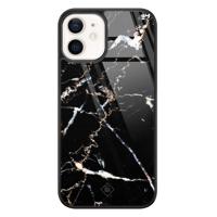 iPhone 12 glazen hardcase - Marmer zwart - thumbnail