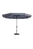 Parasol Syros 350cm met volant taupe - thumbnail