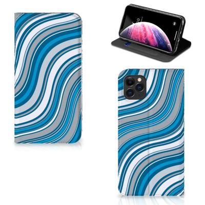 Apple iPhone 11 Pro Max Hoesje met Magneet Waves Blue Apple iPhone 11 Pro Max Hoesje met Magneet Waves Blue