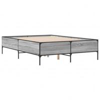 Bedframe bewerkt hout metaal grijs sonoma eiken 160x200 cm - thumbnail