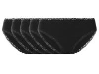 esmara Set van 5 geribde dames onderbroeken (Zwart, M (40/42)) - thumbnail