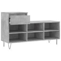 Schoenenkast 102x36x60 cm bewerkt hout betongrijs - thumbnail