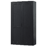 WOOOD Opbergkast 'Gunnar' Grenenhout, 217 x 120cm, kleur Mat Zwart - thumbnail