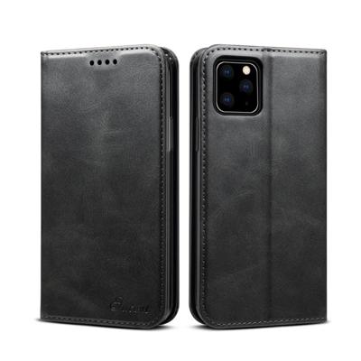 Suteni kalf textuur horizontale Flip lederen draagtas met houder & kaartsleuven & portemonnee voor iPhone 11 (zwart)