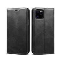 Suteni kalf textuur horizontale Flip lederen draagtas met houder & kaartsleuven & portemonnee voor iPhone 11 (zwart) - thumbnail