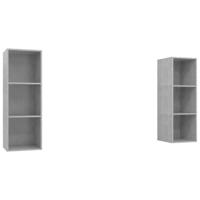 Tv-wandmeubelen 2 st spaanplaat betongrijs - thumbnail