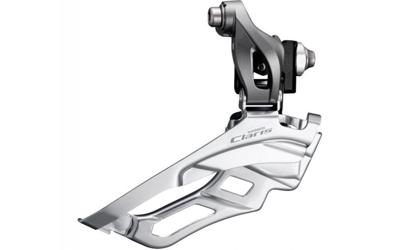 Shimano voorderailleur 3 x 8-speed claris fd-r2030 ø34,9 mm klem met adapter ø31,8/28,6 mm / down-pull 63-66° hoek 46-52t grijs