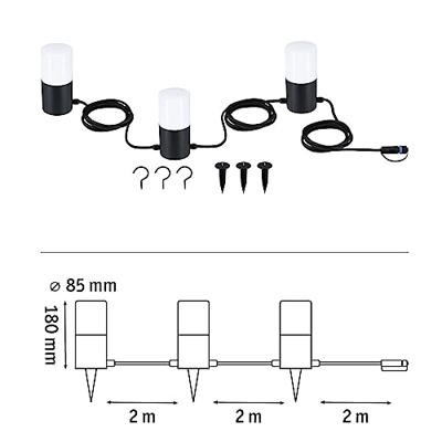 Paulmann 94761 Verlichtingssysteem Plug&Shine LED-lichtketting LED 6 W Warmwit Antraciet Paulmann 94761 Verlichtingssysteem Plug&Shine LED-lichtketting LED 6 W Warmwit Antraciet