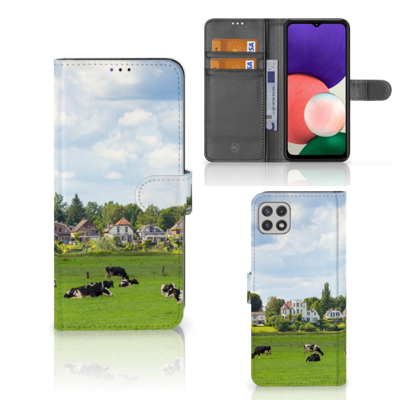 Samsung Galaxy A22 5G | Telefoonhoesje | Met pasjeshouder | Koeien Samsung Galaxy A22 5G | Telefoonhoesje | Met pasjeshouder | Koeien