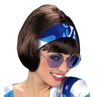 Pruik party girl 70&apos;s bruin - thumbnail