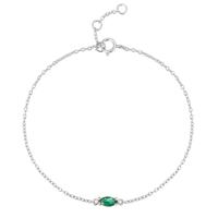 Elenza Zilveren Armband met Groene Edelsteen en Minimalistisch Ontwerp - thumbnail