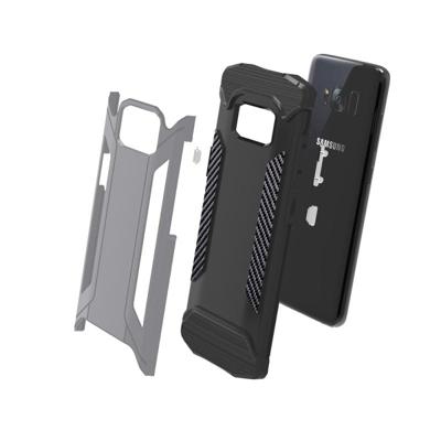 Samsung Galaxy S8 PLUS / G9550 Robuust pantser beschermend TPU + metaal back cover Hoesje (grijs)