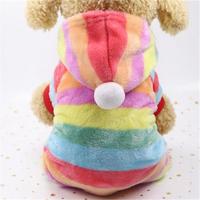 Hond pyjama fleece jumpsuit herfst winter hond kleren vier benen warm huisdier kleren grootte: XL (regenboog kleur) - thumbnail