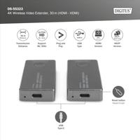 Digitus DS-55323 Draadloze HDMI-set 30 m 3840 x 2160 Pixel Geïntegreerde LED-weergave, Mobiele variant - thumbnail