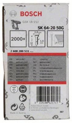 Bosch Accessories 2608200531 Nagel met verzonken kop SK64 Afmeting, lengte 50 mm 2000 stuk(s) Bosch Accessories 2608200531 Nagel met verzonken kop SK64 Afmeting, lengte 50 mm 2000 stuk(s)