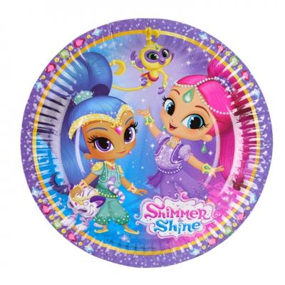 Wegwerp bordjes Shimmer & Shine papier 8 stuks | 30 stuks