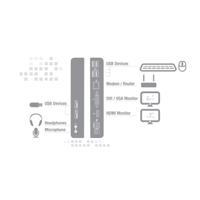 USB 3.2 Gen1 - Docking station - HDMI, DVI - 2x USB 3.2 - 4x USB 2.0 - Ethernet - 2x 3.5mm - thumbnail