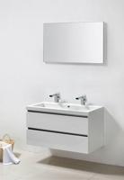 Lambini Designs Trend Line badkamermeubel hoogglans wit 100cm, 2 kraangaten - thumbnail