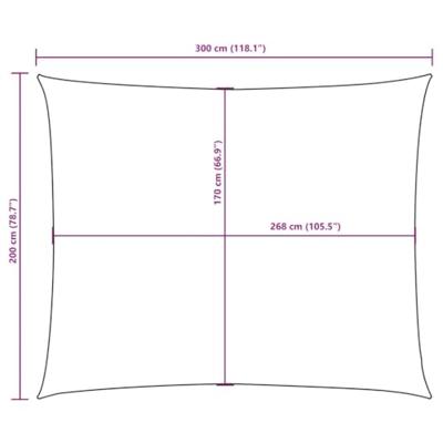 VidaXL Zonnescherm rechthoekig 2x3 m oxford stof zwart