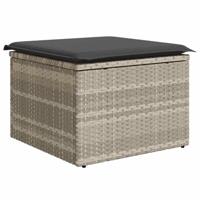 8-delige Loungeset met kussens poly rattan lichtgrijs - thumbnail