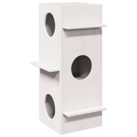 VidaXL Kattenhuis 43x43x90 cm massief grenenhout wit - thumbnail
