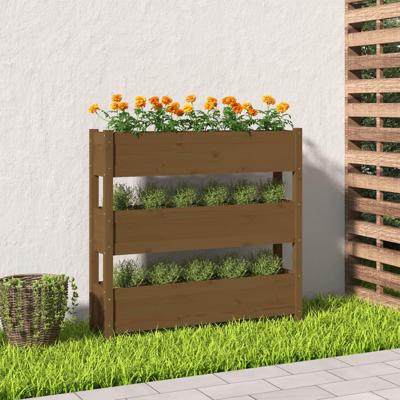 Plantenbak 112x25x104,5 cm massief grenenhout honingbruin Plantenbak 112x25x104,5 cm massief grenenhout honingbruin