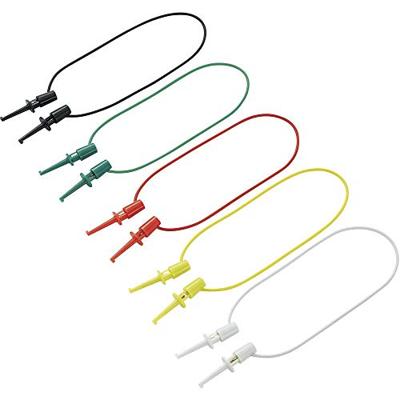 VOLTCRAFT Meetsnoerenset Krokodilklem Krokodilklem 0.28 m Zwart, Rood, Groen, Geel, Wit 1 set(s)