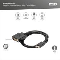 Digitus AK-990900-020-S DisplayPort-kabel Adapterkabel DisplayPort-stekker, DVI-D 24+1-polige stekker 2.00 m Zwart - thumbnail