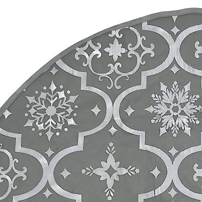 VidaXL Kerstboomrok luxe met sok 122 cm stof grijs
