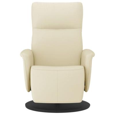 Fauteuil verstelbaar met voetensteun kunstleer crmekleurig