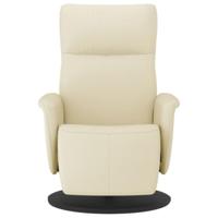 Fauteuil verstelbaar met voetensteun kunstleer crmekleurig - thumbnail