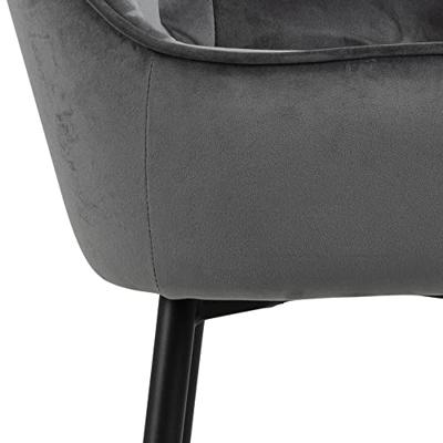 Bendt Barkruk 'Loren' Velvet, kleur Dark Grey (zithoogte 79cm) - thumbnail