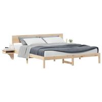 Bedframe met hoofdeinde Bruin 180 x 200 cm Massief grenenhout - thumbnail