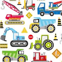 Creativ Company Stickers, bouwplaats voertuigen, vel 15x16,5 cm, ca. 36 stuk, 1 vel - thumbnail