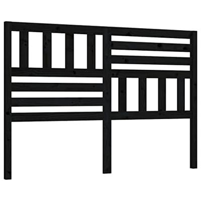 Hoofdbord 126x4x100 cm massief grenenhout zwart