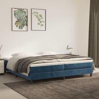Boxspring bed 200x200 cm fluweel donkerblauw - thumbnail
