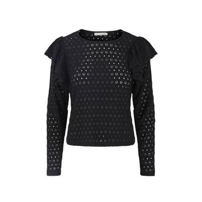 PIECES blouse met volant zwart PIECES blouse met volant zwart