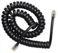 Telefoon spiraalkabel 4P4C/RJ10 zwart 2 meter - thumbnail
