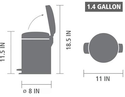 Brabantia pedaalemmer NewIcon 5 liter matt black