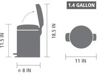 Brabantia NewIcon Pedaalemmer - 5 liter - kunststof binnenemmer - matt black 112928 - thumbnail