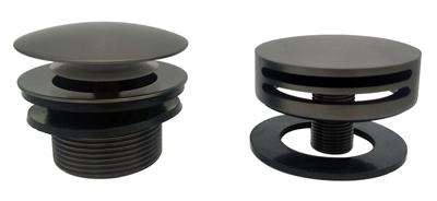 Wiesbaden Knop/plug Badoverloop Inclusief Badvulfunctie Rond Gunmetal Wiesbaden Knop/plug Badoverloop Inclusief Badvulfunctie Rond Gunmetal