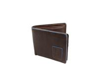 Leren heren Bilfold RFID blocking portemonnee laag bruin - thumbnail