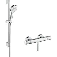 Hansgrohe Croma Select S Vario / Ecostat Comfort douchecombinatie 65cm Wit-Chroom - thumbnail