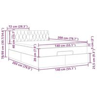 Ottoman bed met matras 140x200cm stof blauw - thumbnail