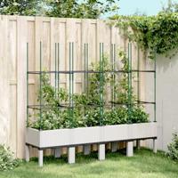 VidaXL Plantenbak met latwerk 160x40x142,5 cm polypropeen wit - thumbnail