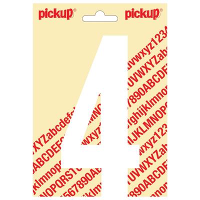 Plakcijfer Nobel Sticker getal 4 wit Pickup - Pickup